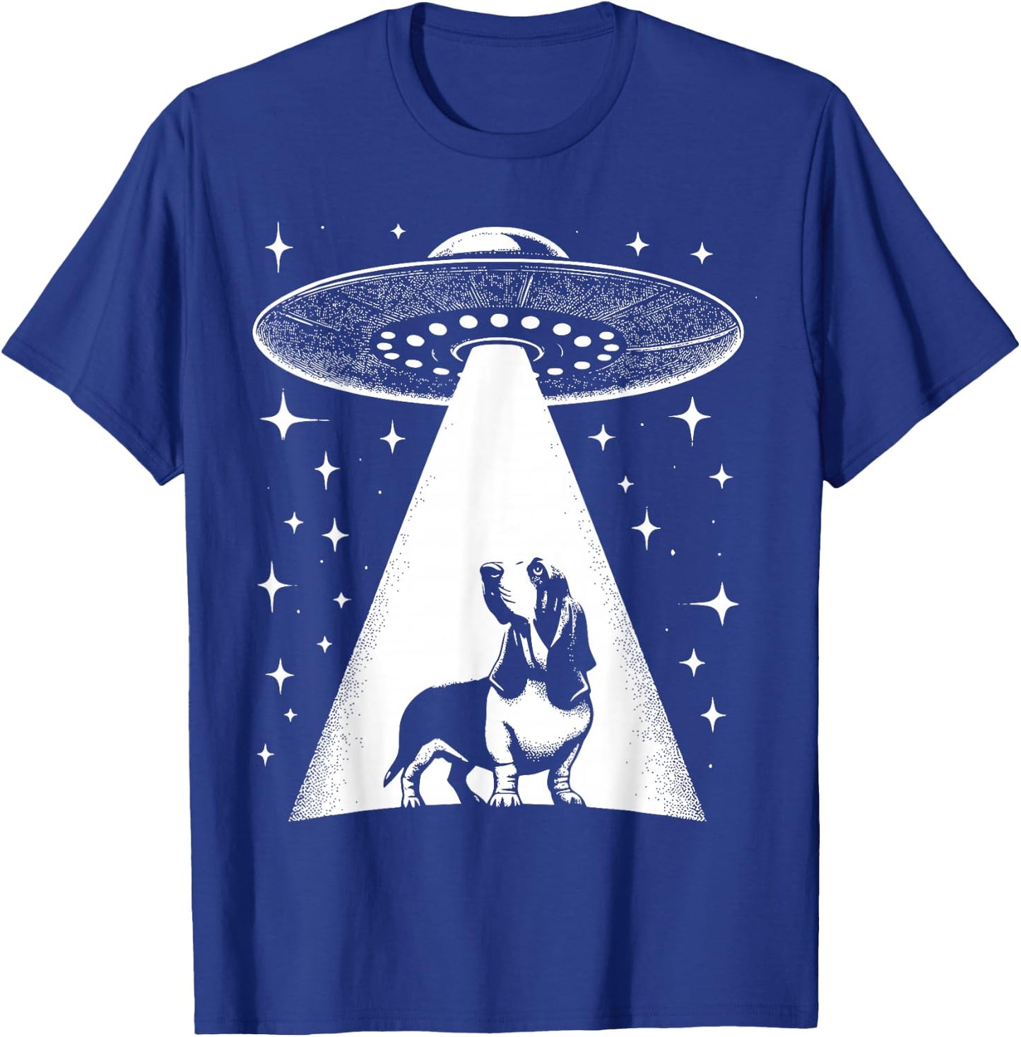 Basset Hound Mom Dad Dog - Funny Alien UFO T-Shirt - T-Shirt | Royal