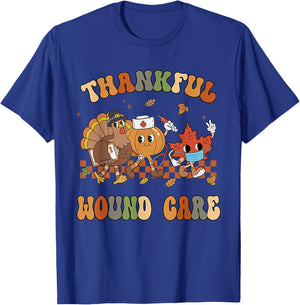Thankful Wound Care Nurse Thanksgiving Wounds Specialist T-Shirt - T-Shirt | Royal
