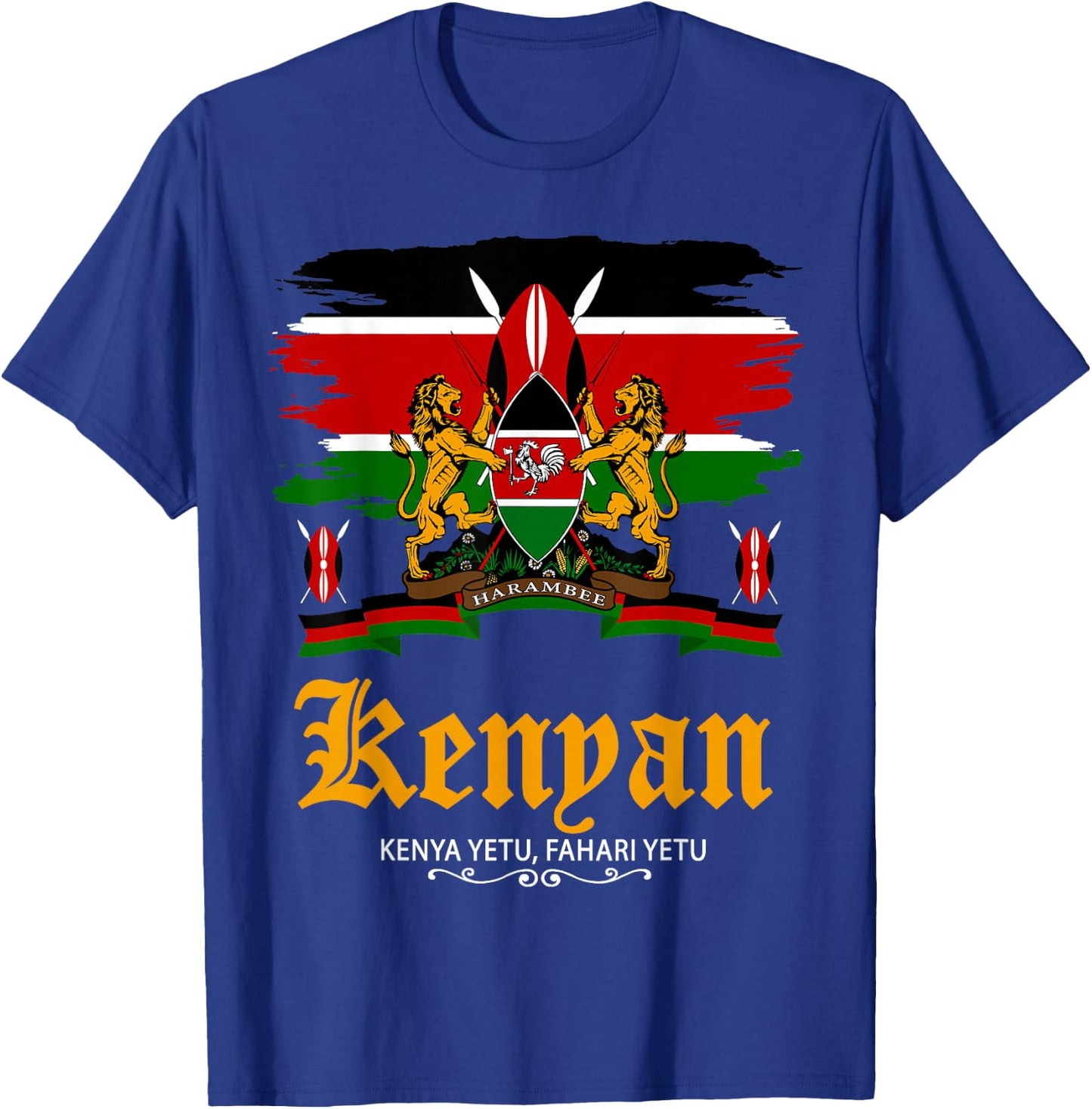 Kenyan Flag Outfit Idea For Kids & Kenya Flag Themed T-Shirt - T-Shirt | Royal