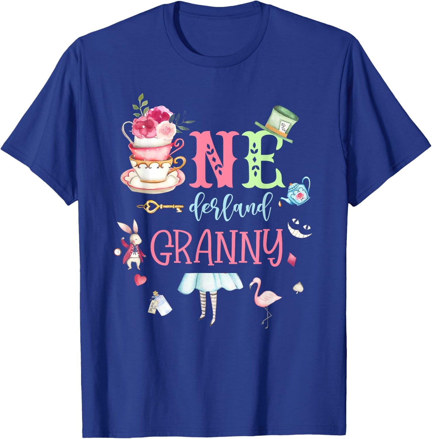 Onederland Granny - Nana Of The 1st Birthday Girl Tea Party T-Shirt - T-Shirt | Royal
