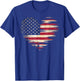 4th of July Shirts Women American Flag Heart Patriotic T-Shirt - T-Shirt | Royal