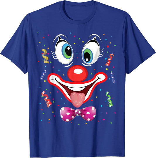 Carnival Clown Face Circus Costume Kids Men Women Carnivals T-Shirt - T-Shirt | Royal