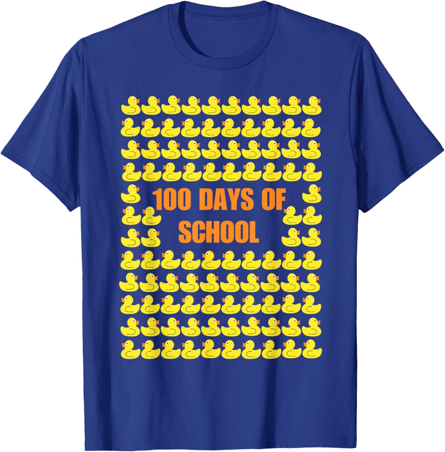 Easy 100 Days of School - Ducks 100 Days Easy Idea T-Shirt - T-Shirt | Royal