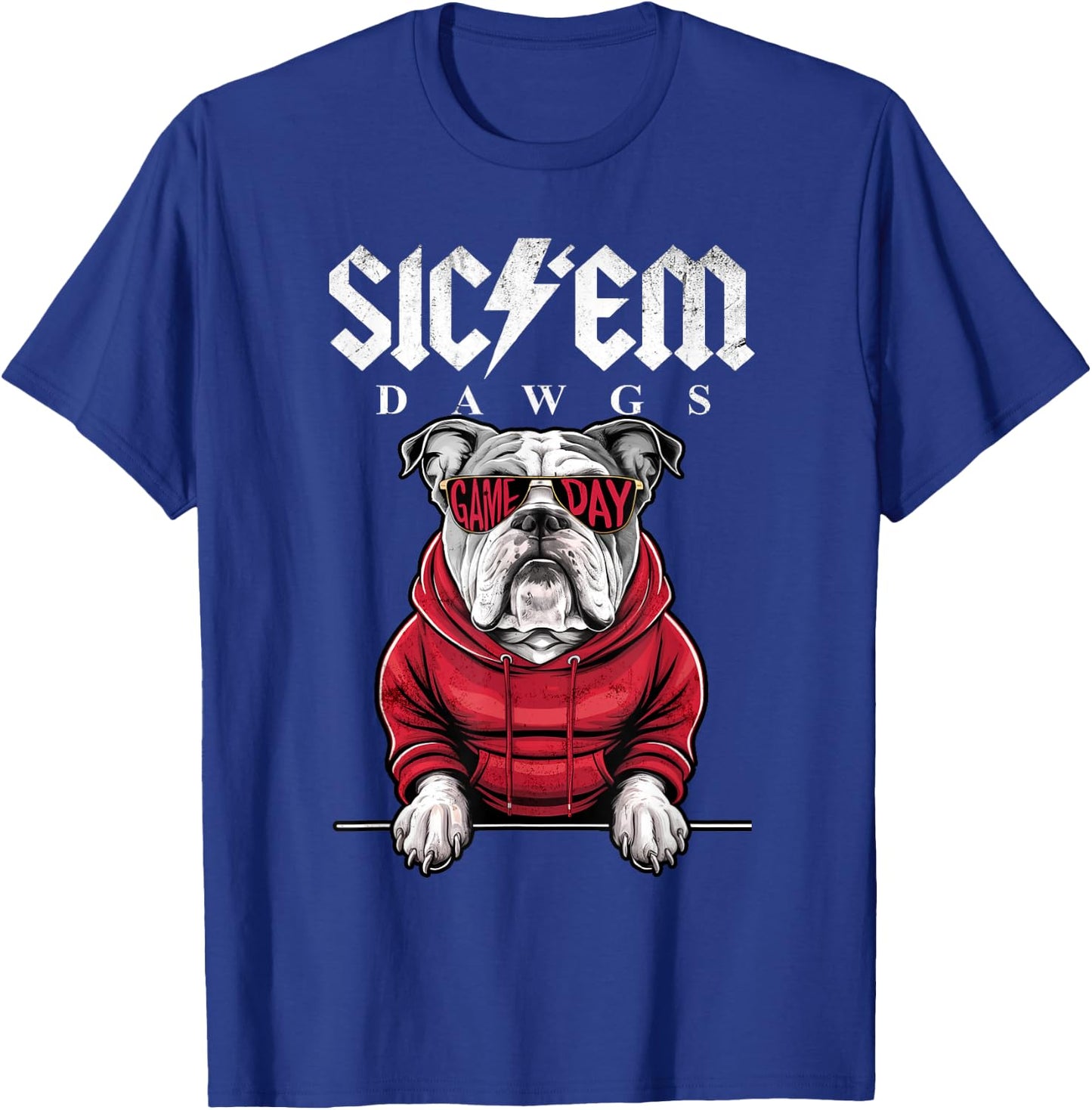 I Love Bulldog Proud Name Vintage Game Day Funny Dog Animal T-Shirt - T-Shirt | Royal