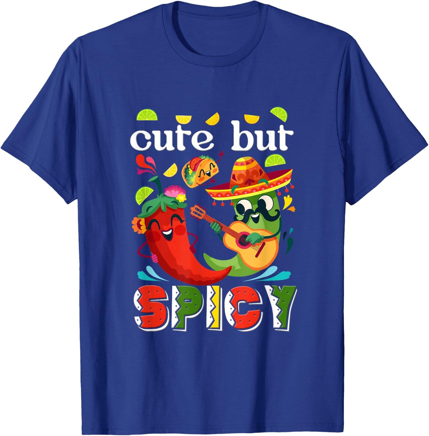 Kids Cinco De Mayo Mexican Cute But Spicy Chili Sombrero T-Shirt - T-Shirt | Royal