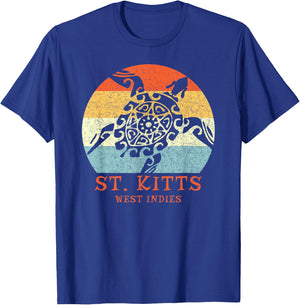 St. Kitts, West Indies Vintage Tribal Turtle Vacation T-Shirt - T-Shirt | Royal