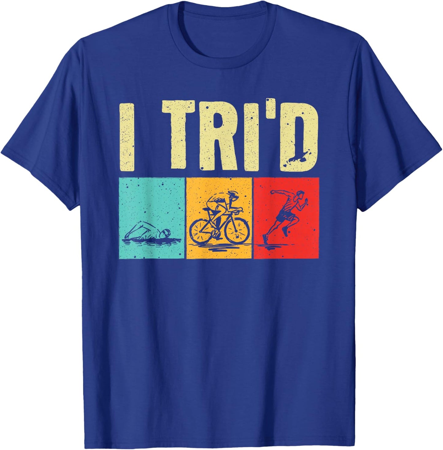 Funny Triathlon Women Cyclist Swimmer Triathletes T-Shirt - T-Shirt | Royal