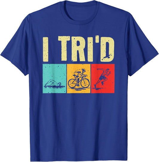 Funny Triathlon Women Cyclist Swimmer Triathletes T-Shirt - T-Shirt | Royal