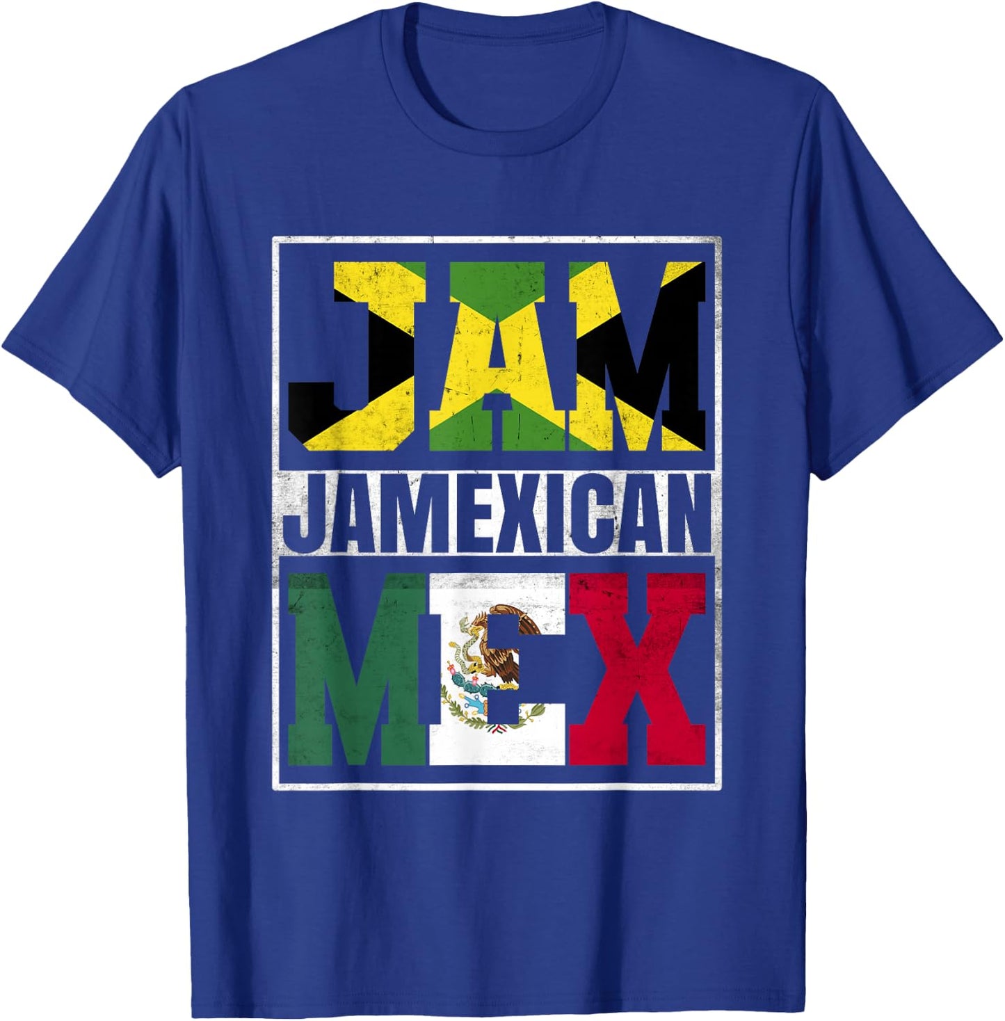 Jamexican Roots Jamaica and Mexico Mix Jamaican Mexican T-Shirt - T-Shirt | Royal