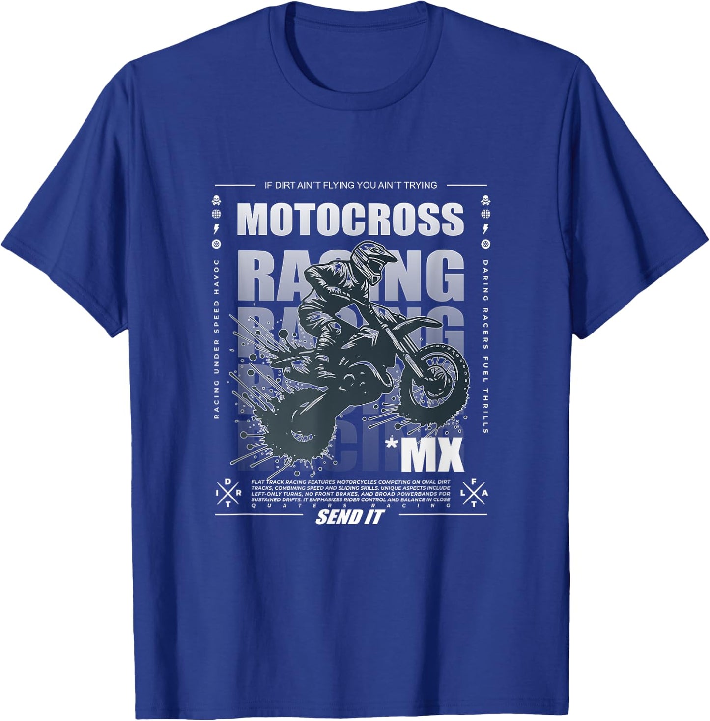Dirt Bike Motocross MX Supercross Graphic T-Shirt - T-Shirt | Royal