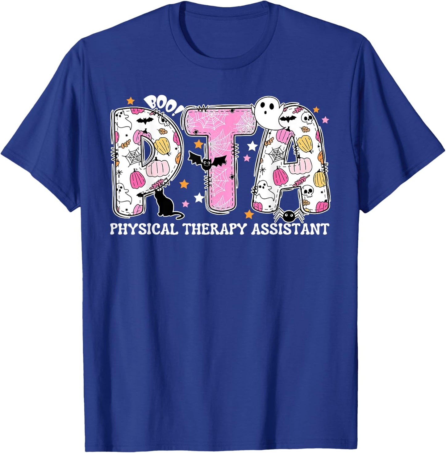 PTA Physical Therapy Assistant Fall Halloween Spooky Season T-Shirt - T-Shirt | Royal
