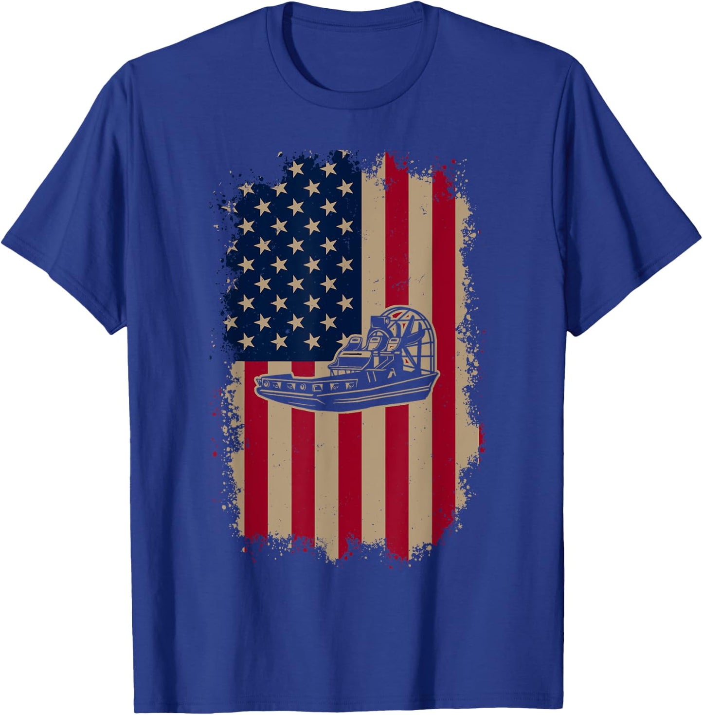 American US Flag Airboat T-Shirt - T-Shirt | Royal