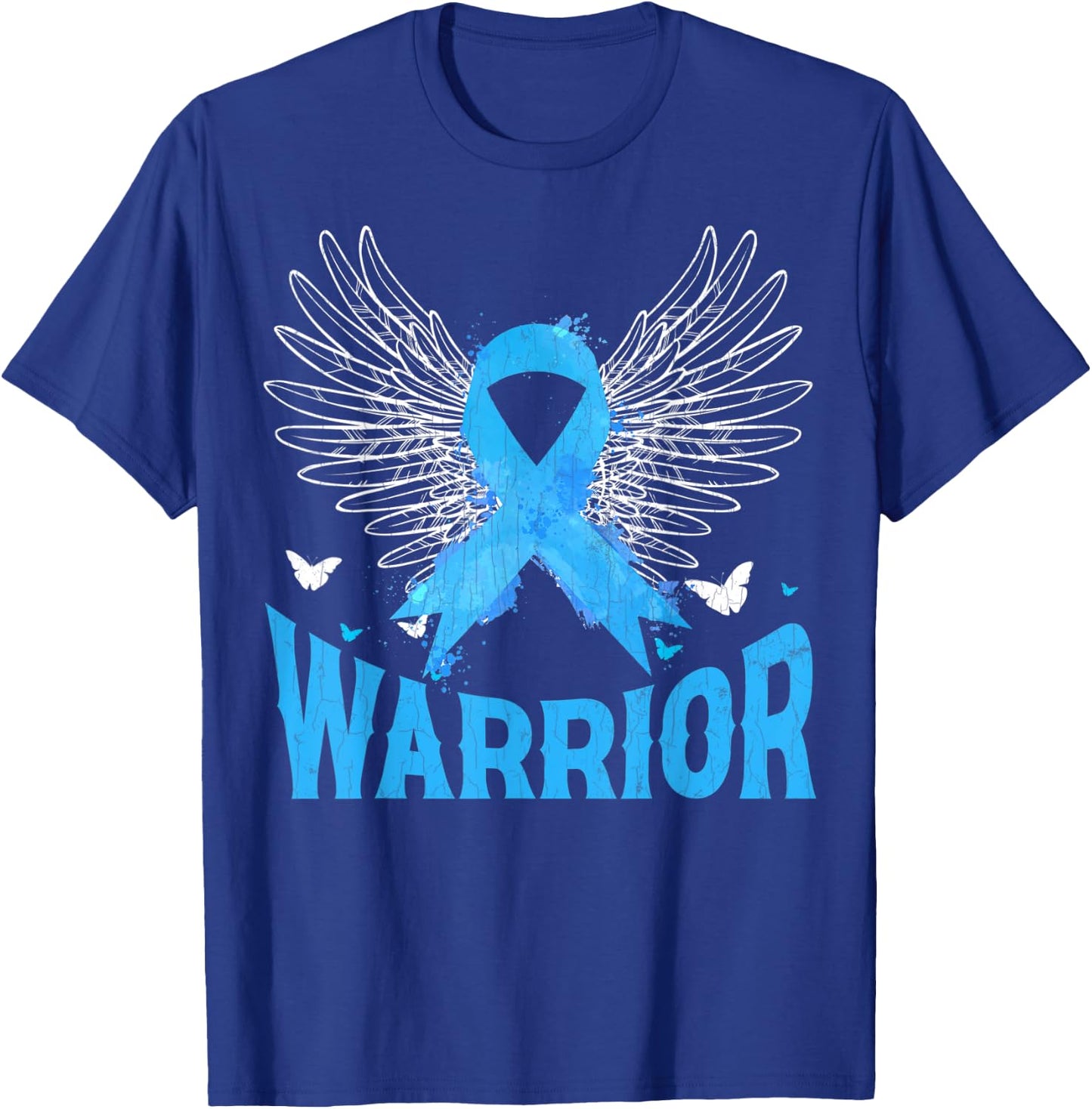 Warrior USA Flag Prostate Cancer Awareness Blue Graphic T-Shirt - T-Shirt | Royal