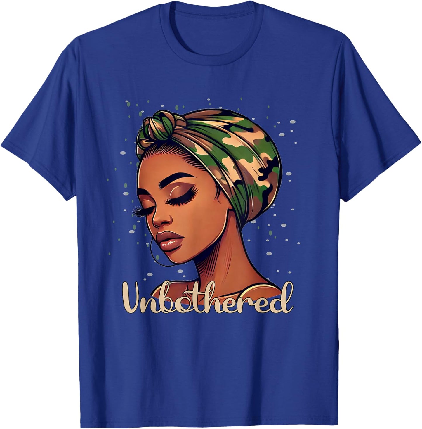 Unbothered Camo Scarf Black Woman Camouflage T-Shirt - T-Shirt | Royal