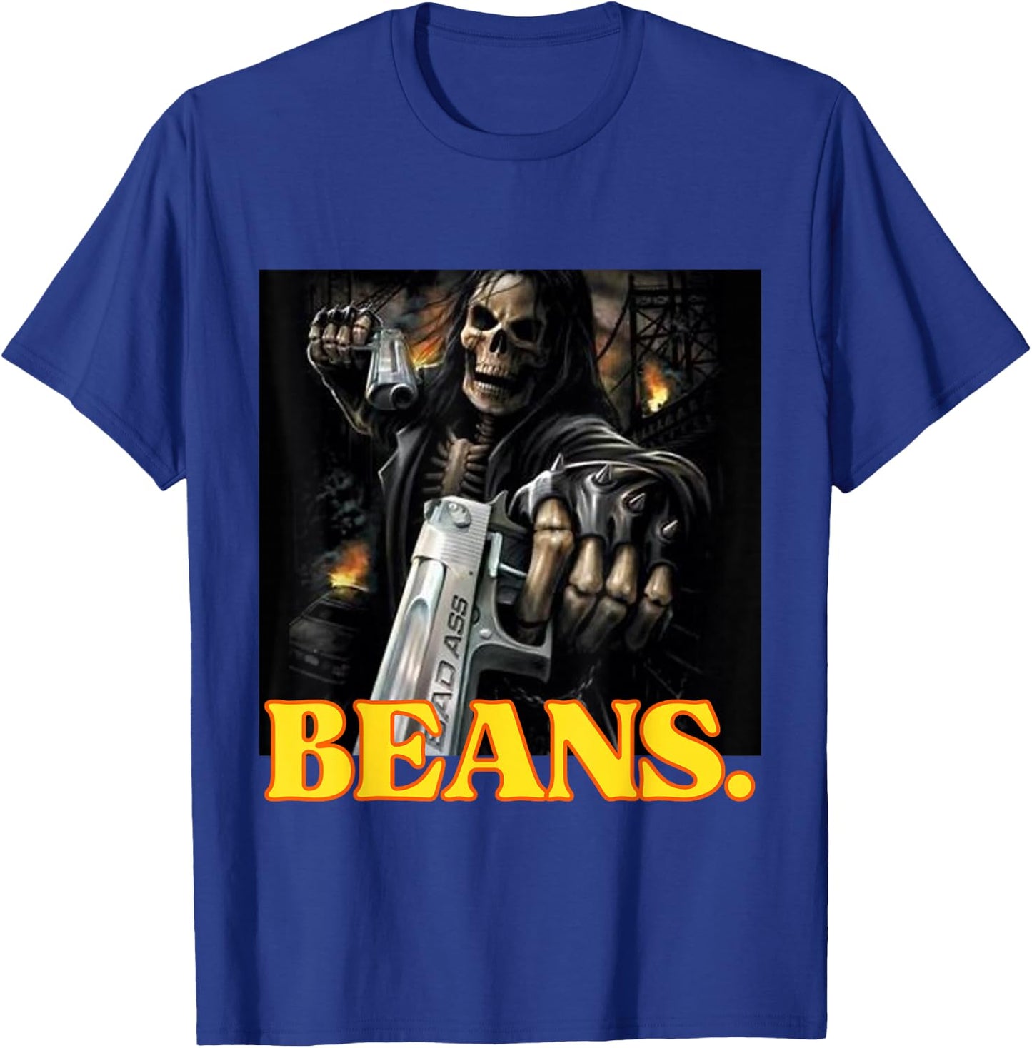 Beans Enjoyer Funny Cringe Hard Skeleton Meme T-Shirt - T-Shirt | Royal