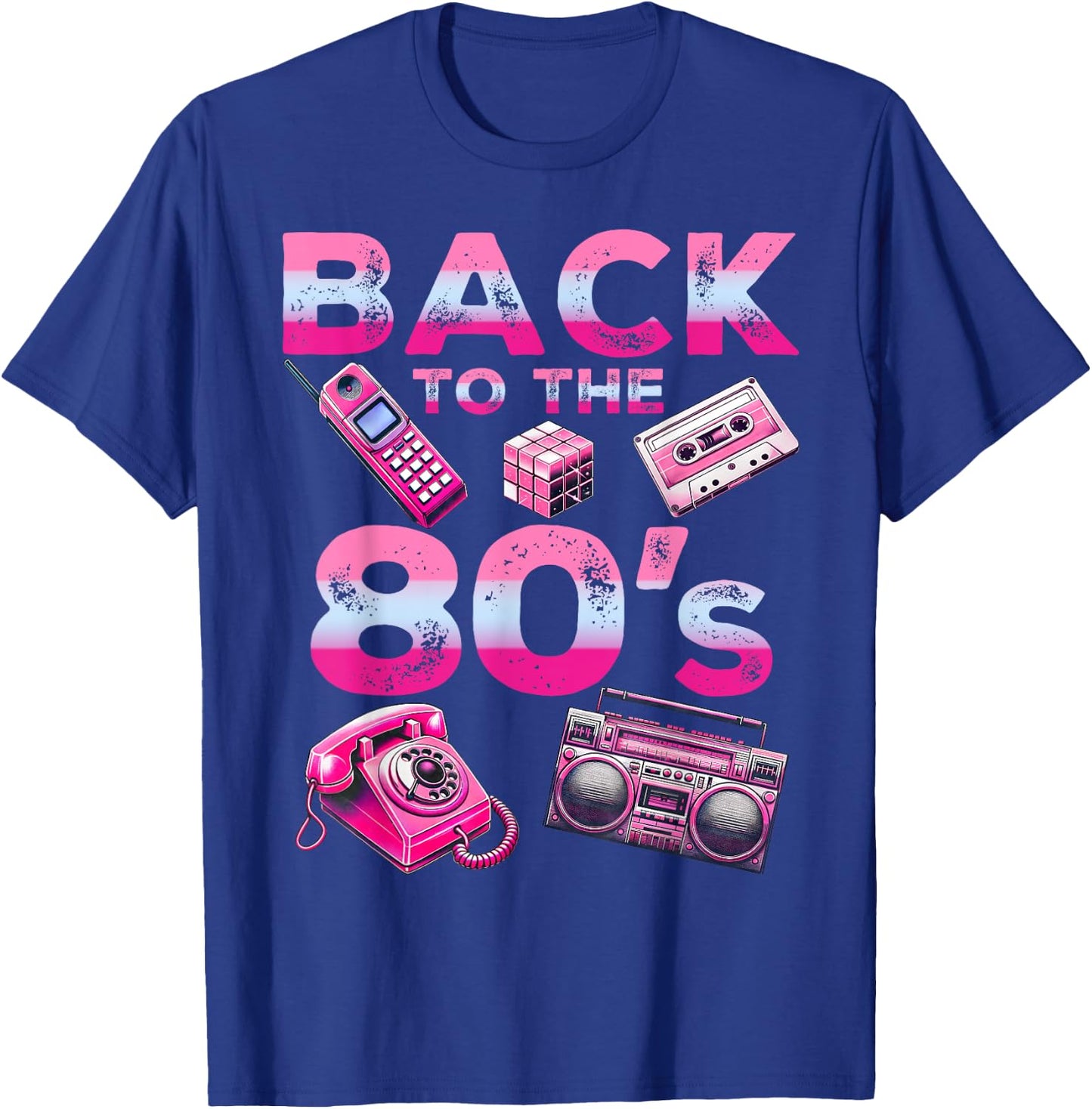 Back To 80's 1980s Vintage Style Eighties Retro Party T-Shirt - T-Shirt | Royal