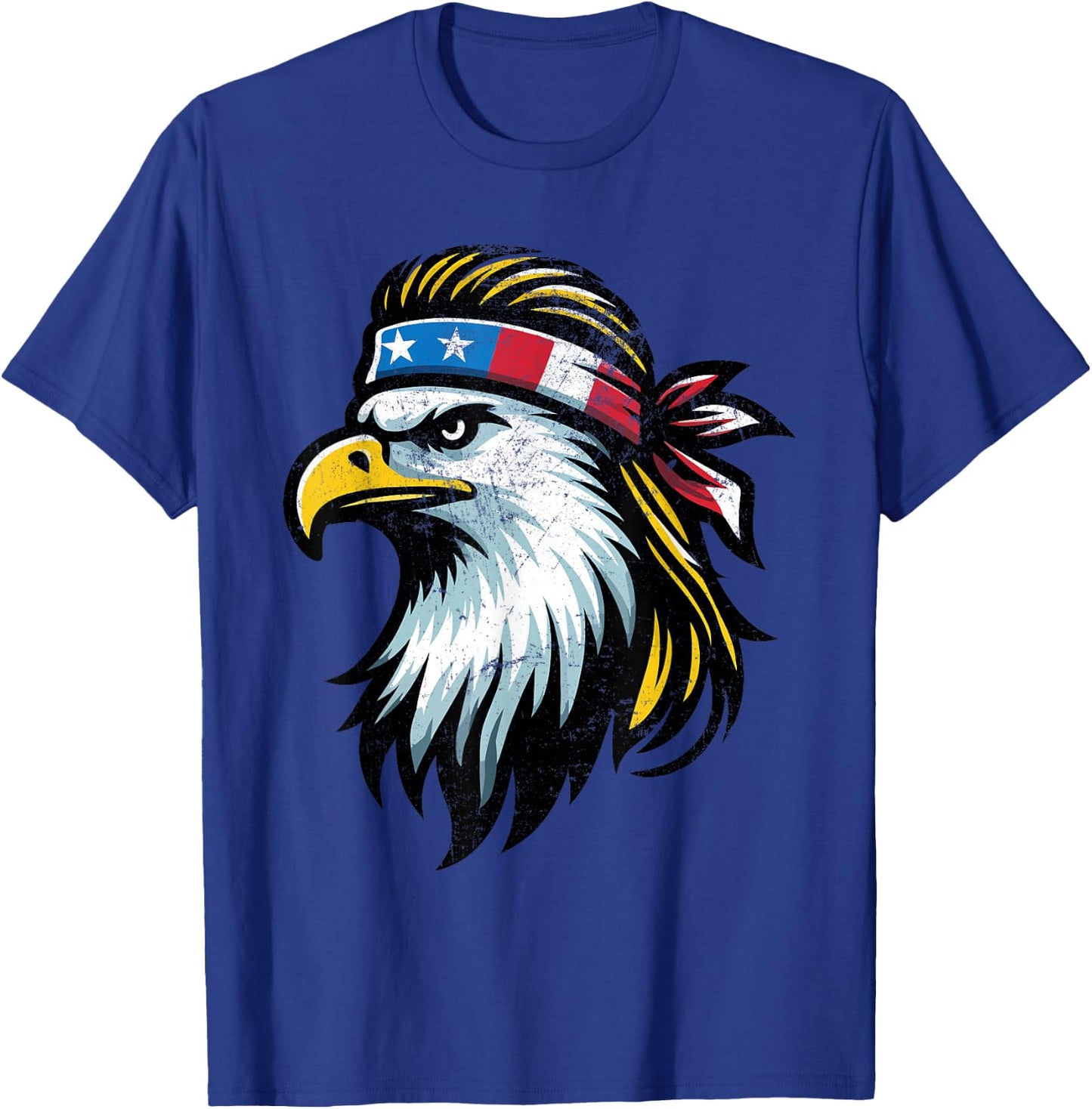 Patriotic USA Eagle Mullet American Flag - 4th of July Women Kids Men T-Shirt - T-Shirt | Royal