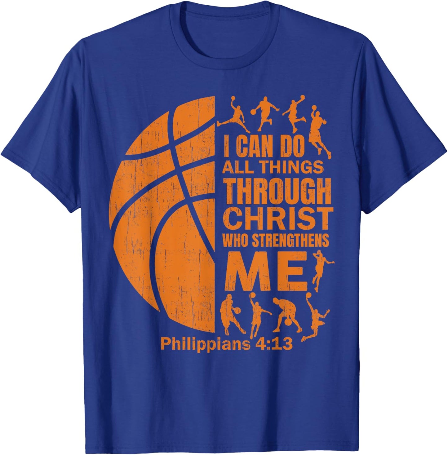 Men Basketball t Shirt Christian Christ Bible Verse Boy Kid T-Shirt - T-Shirt | Royal