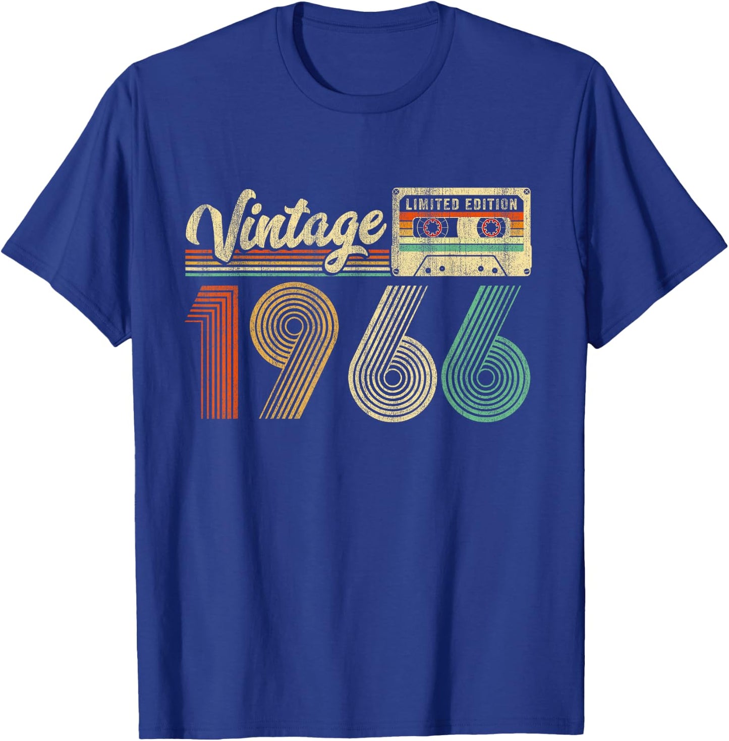 60 Years Old Vintage 1966 Cassette Tape 60th Birthday Retro T-Shirt - T-Shirt | Royal