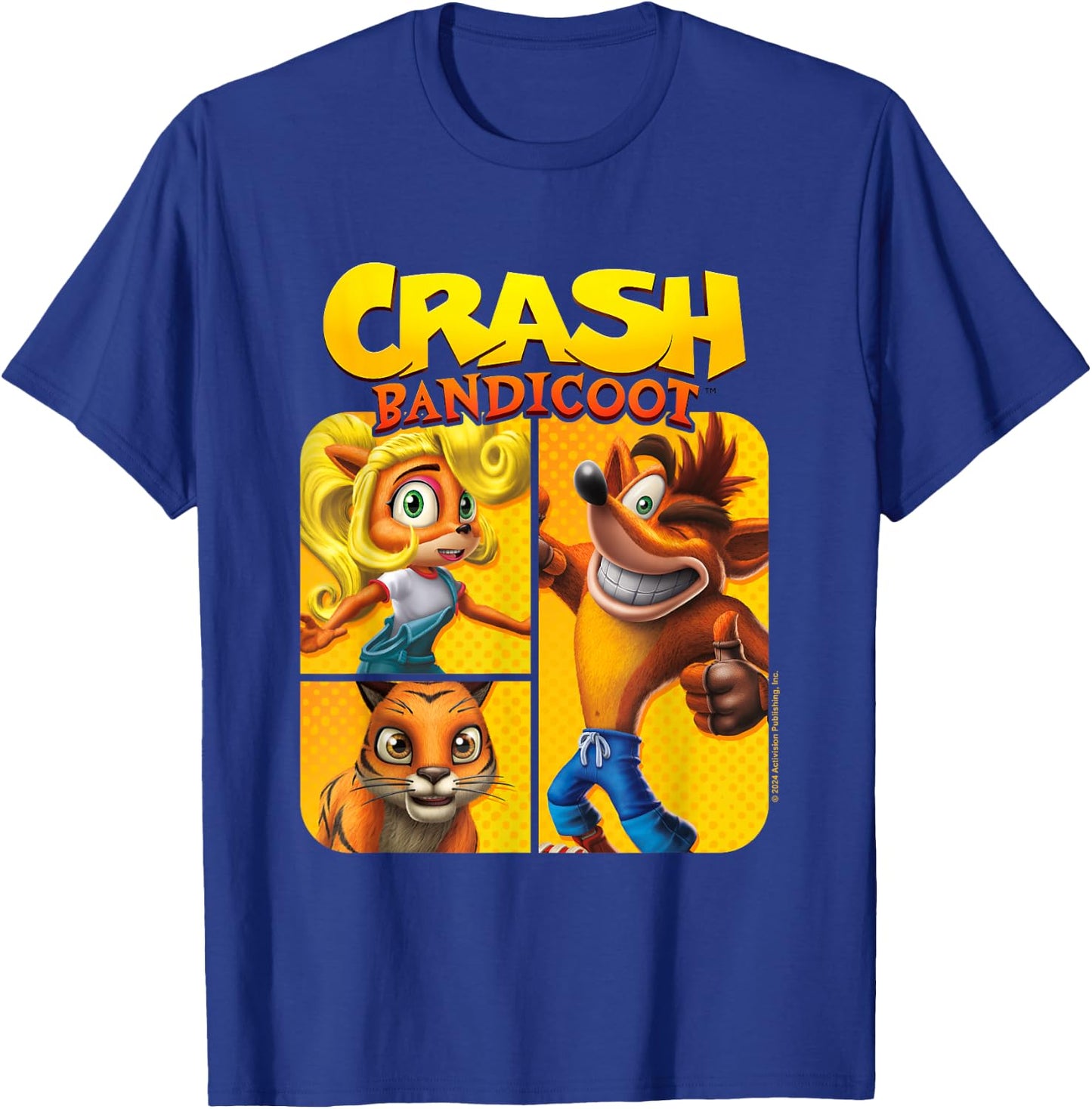 Crash Bandicoot & Friends Vintage Character Panels T-Shirt - T-Shirt | Royal