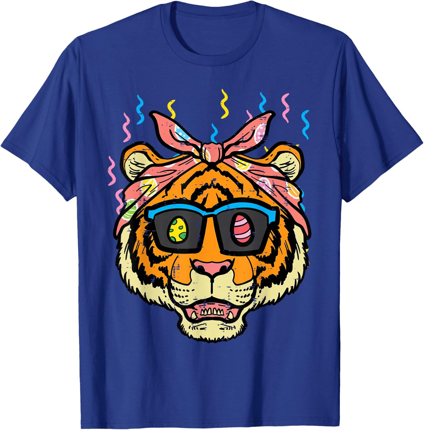 Easter Tiger Face Eggs Hunting Animal Women Girls Kids Men T-Shirt - T-Shirt | Royal