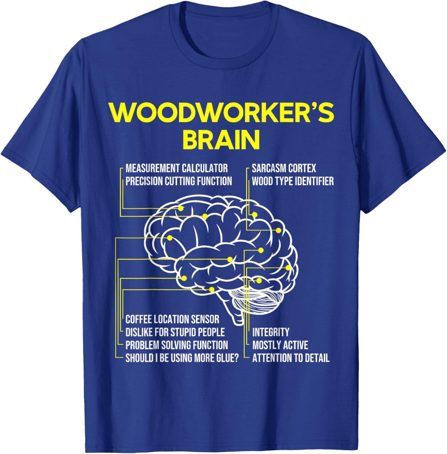 Woodworker's Brain Funny Woodworking Carpenter T-Shirt - T-Shirt | Royal