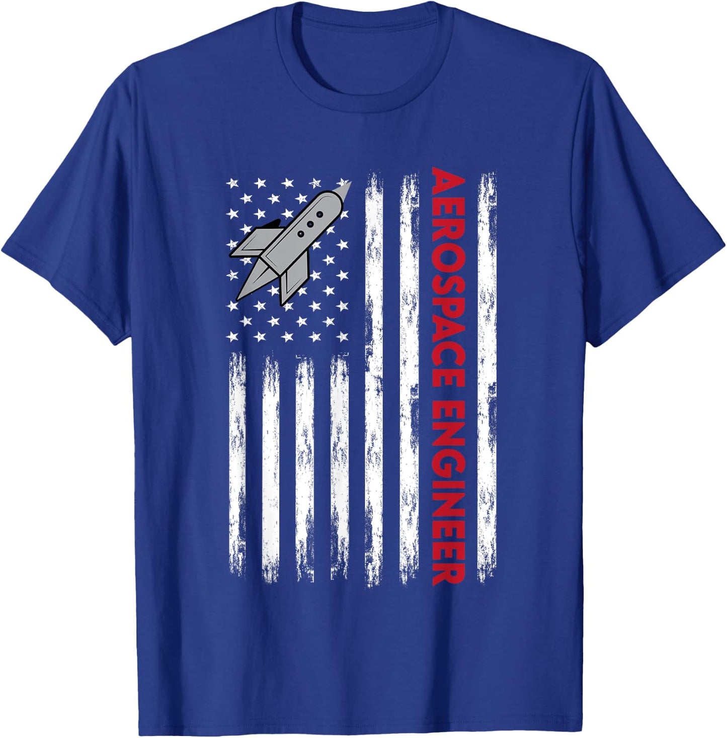 Aerospace Engineer USA Flag Design T-Shirt - T-Shirt | Royal