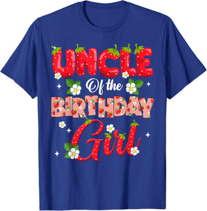 Uncle Of The Birthday Girl Strawberry Berry Sweet One Two T-Shirt - T-Shirt | Royal