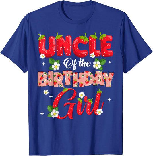 Uncle Of The Birthday Girl Strawberry Berry Sweet One Two T-Shirt - T-Shirt | Royal