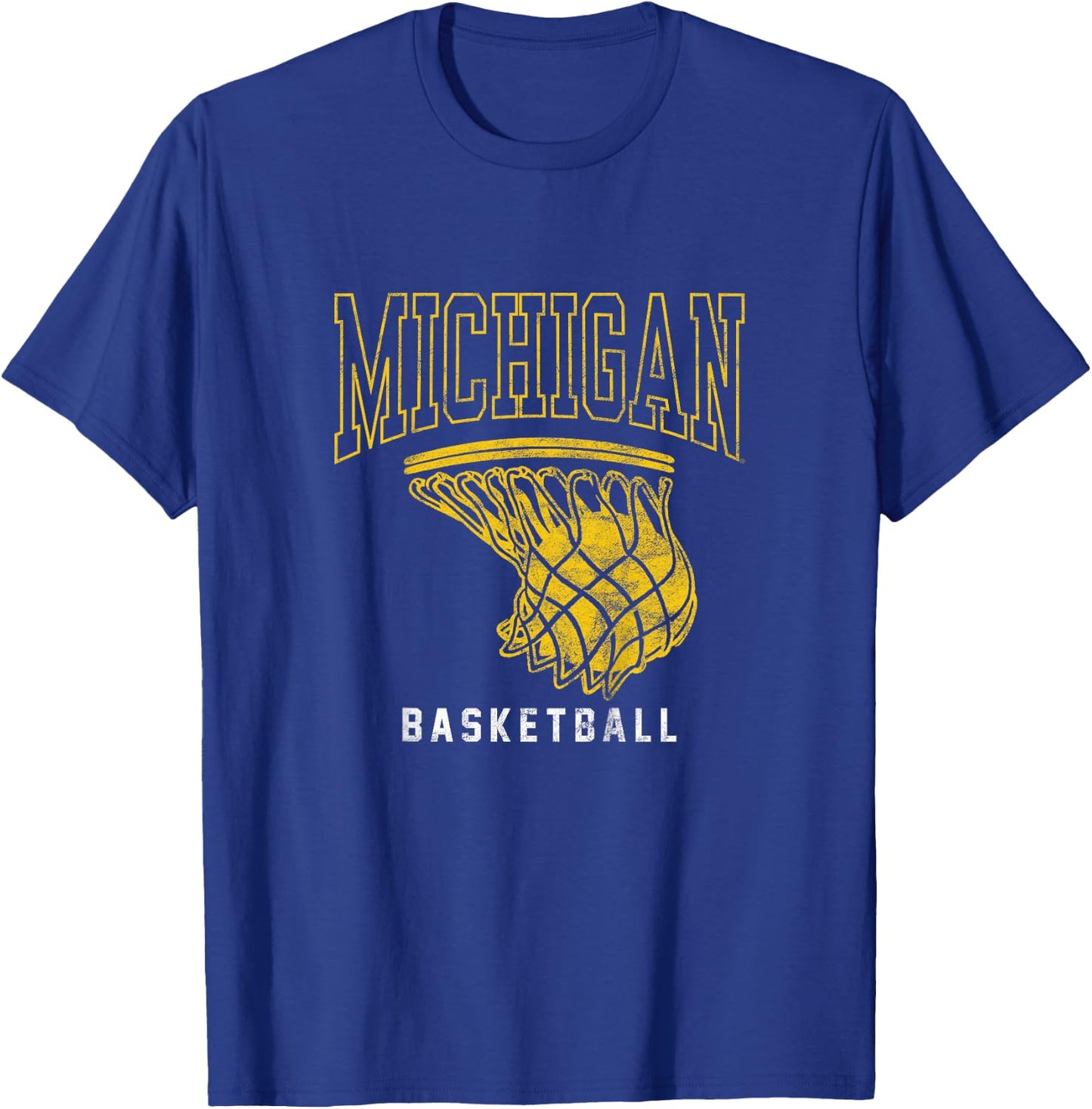 Kids University of Michigan Wolverines U of M Basketball Hoop T-Shirt - T-Shirt | Royal
