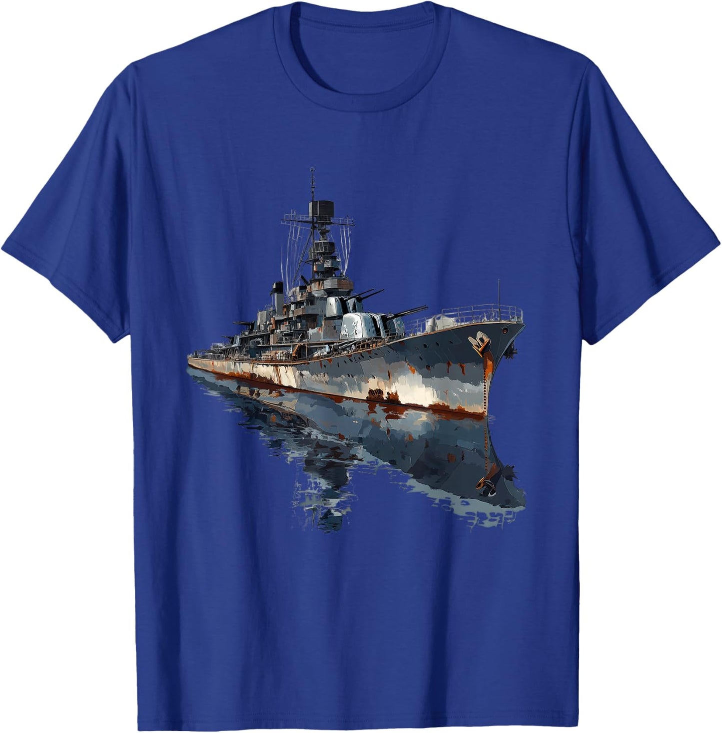 Warship Battleship Cruiser Naval Warfare T-Shirt - T-Shirt | Royal
