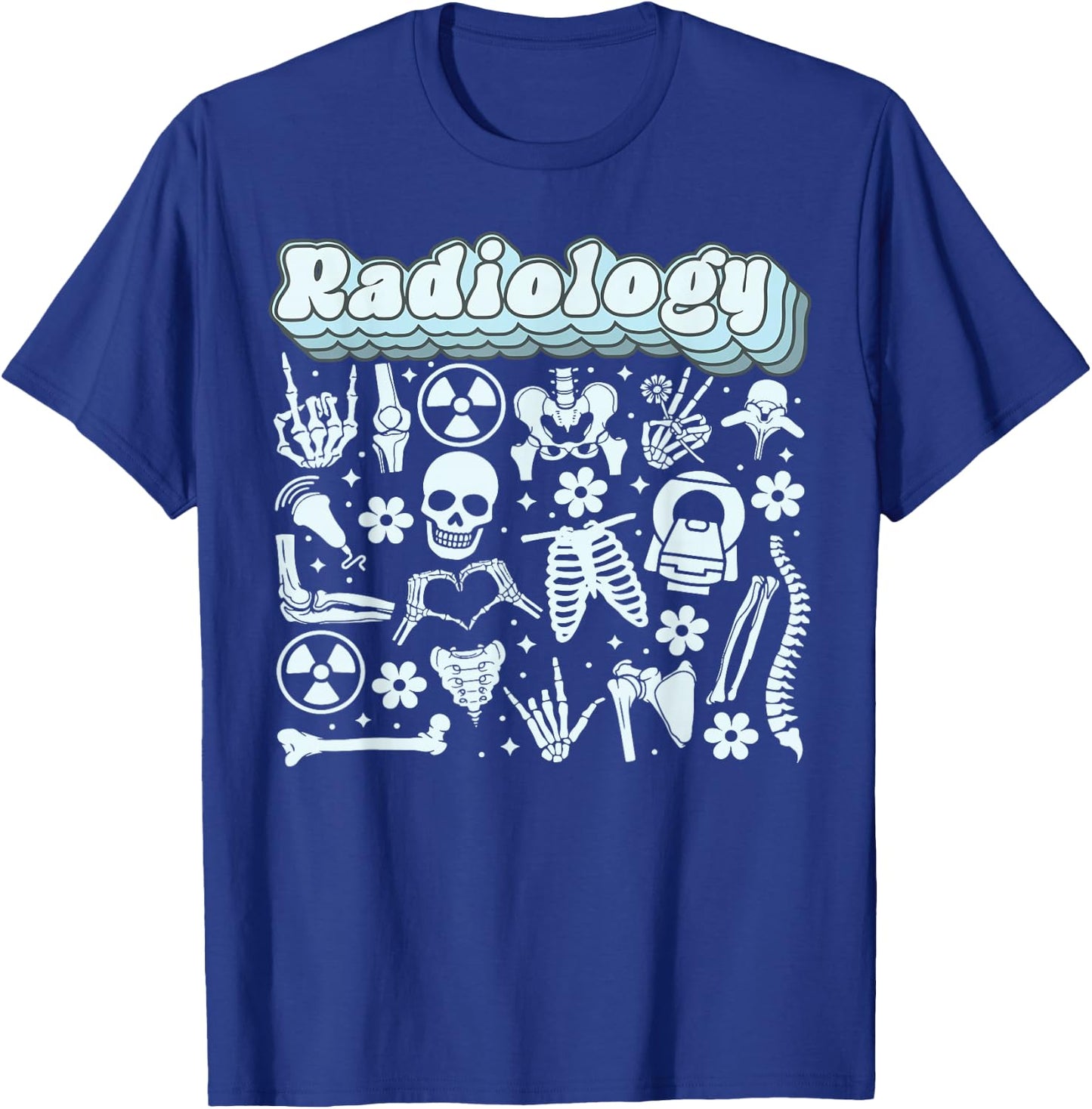 Retro Radiology X-ray Rad Tech Skeleton MRI Tech Graduation T-Shirt - T-Shirt | Royal