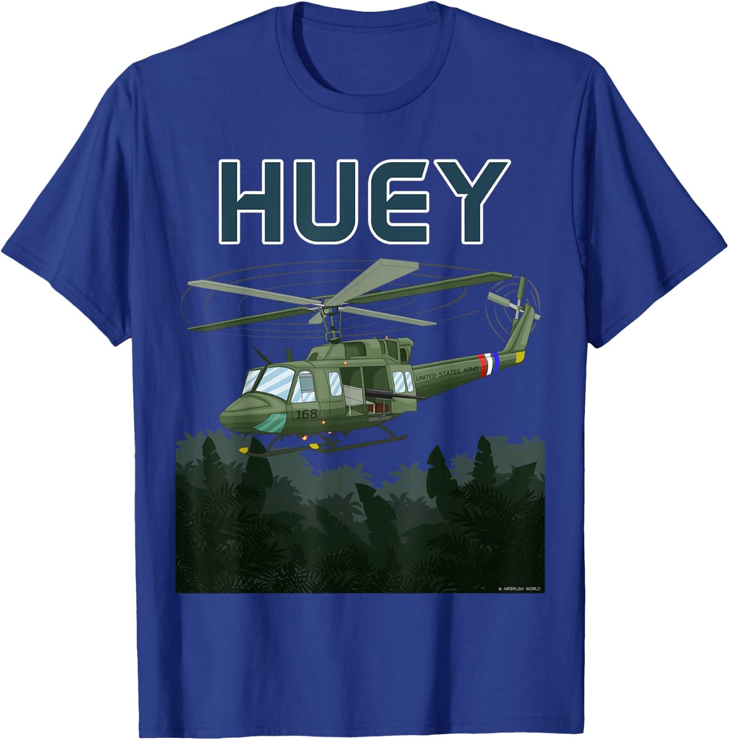Huey Army Helicopter Military Armed Forces Helicopter T-Shirt - T-Shirt | Royal