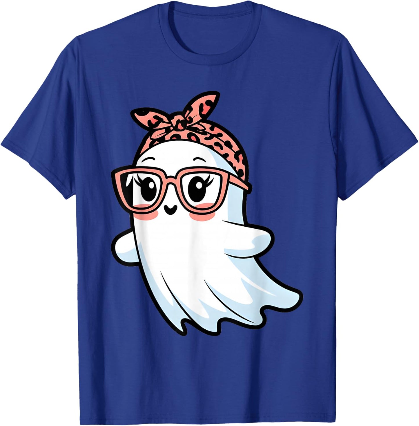 Cute Halloween Ghost Glasses Girl Ghost Costume Eyeglass T-Shirt - T-Shirt | Royal