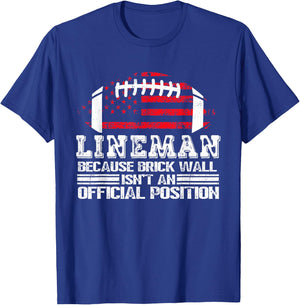 Football Lineman Gifts Women Kids Youth Boys Girls T-Shirt - T-Shirt | Royal