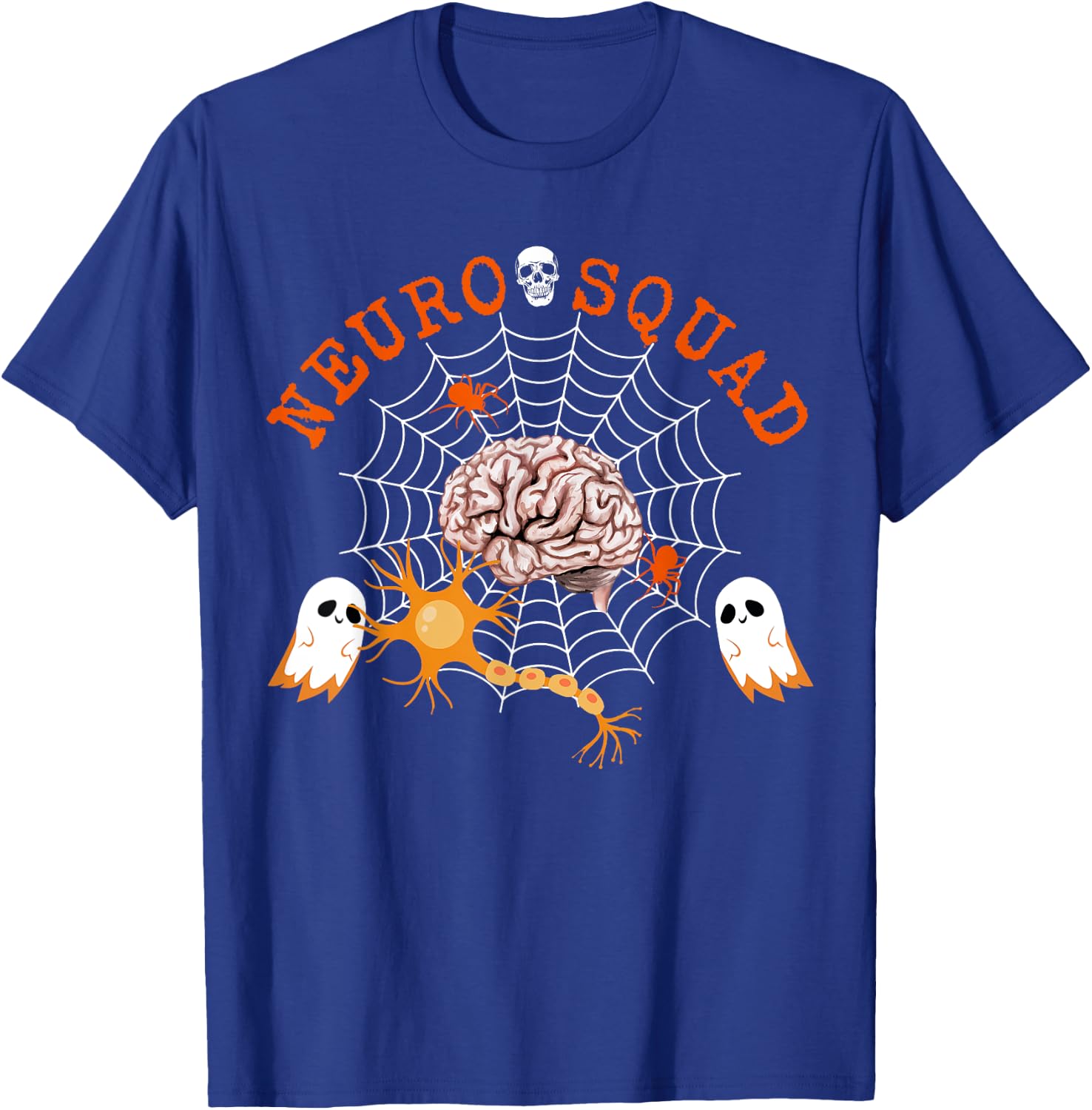 Neuro Nurse Squad Brain Anatomy Ghost Neuron Phd Science T-Shirt - T-Shirt | Royal