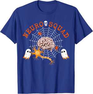 Neuro Nurse Squad Brain Anatomy Ghost Neuron Phd Science T-Shirt - T-Shirt | Royal