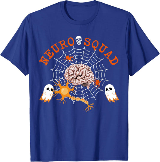 Neuro Nurse Squad Brain Anatomy Ghost Neuron Phd Science T-Shirt - T-Shirt | Royal