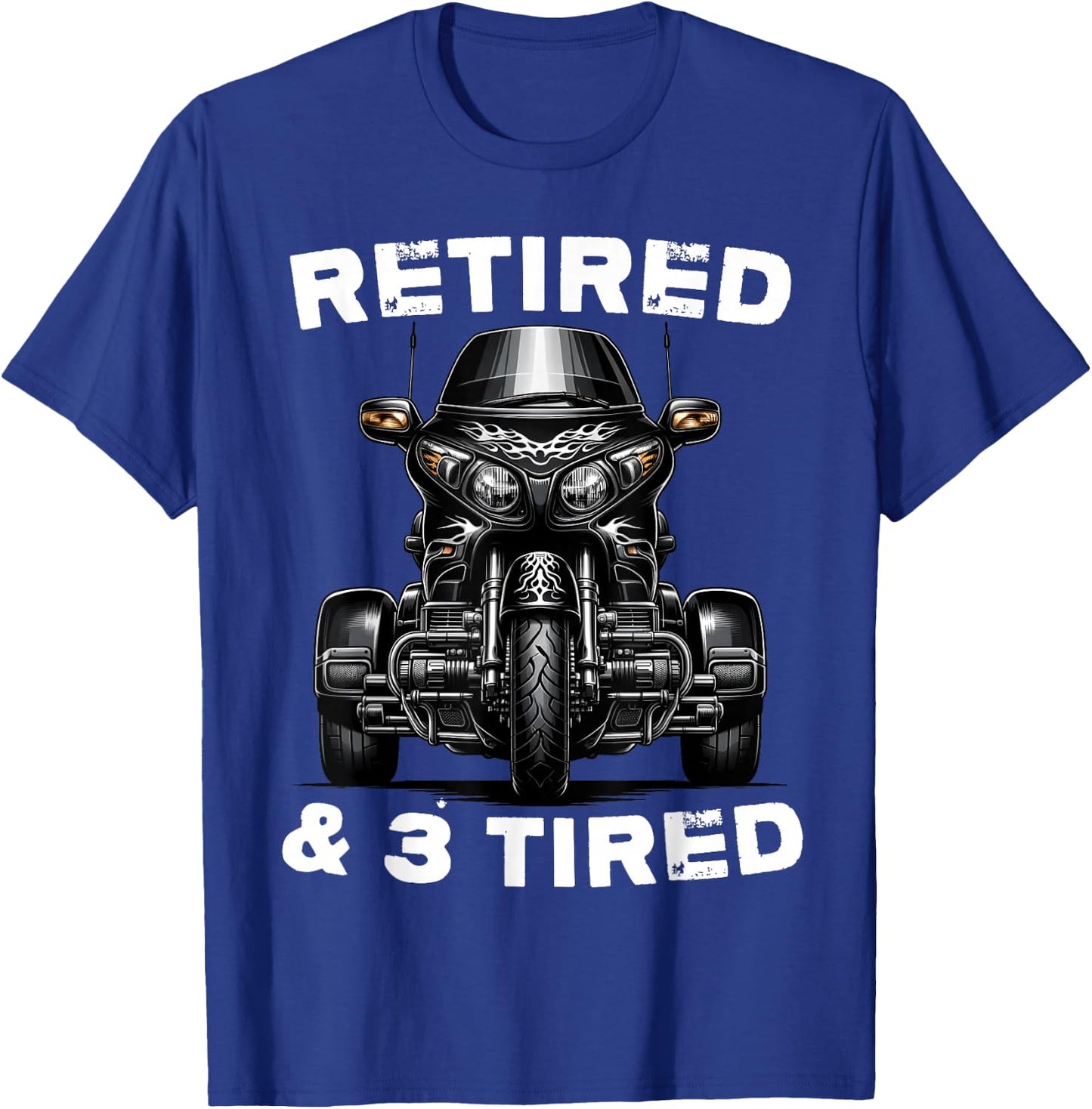 Retired Motorcycle trike Grandpa Three-wheeled Trike Dad T-Shirt - T-Shirt | Royal