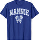 Nannie Coquette Toile Blue Bow Floral Family Matching T-Shirt - T-Shirt | Royal