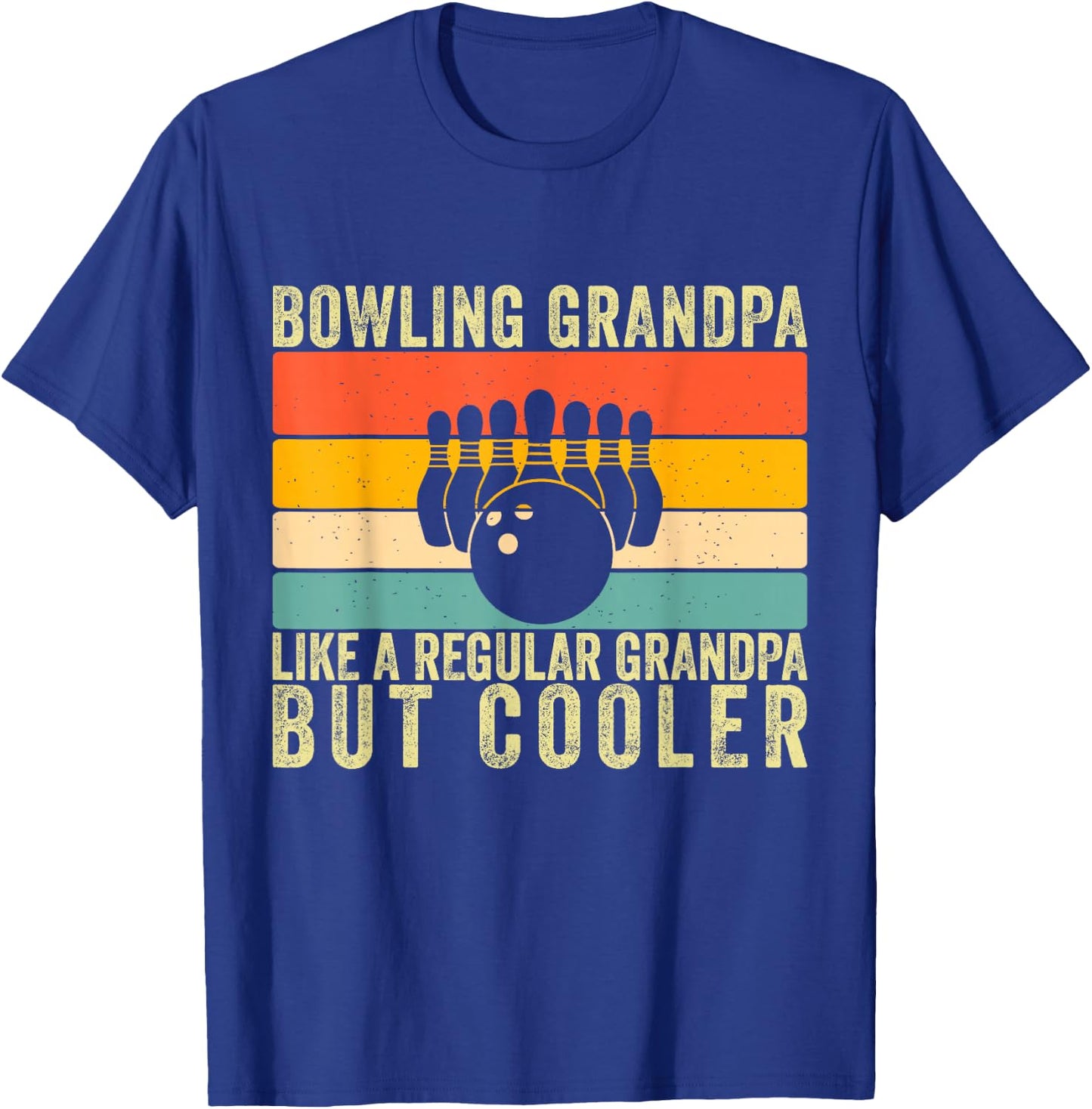 Bowling Grandpa Father Day Design Bowling Player Grandfather T-Shirt - T-Shirt | Royal