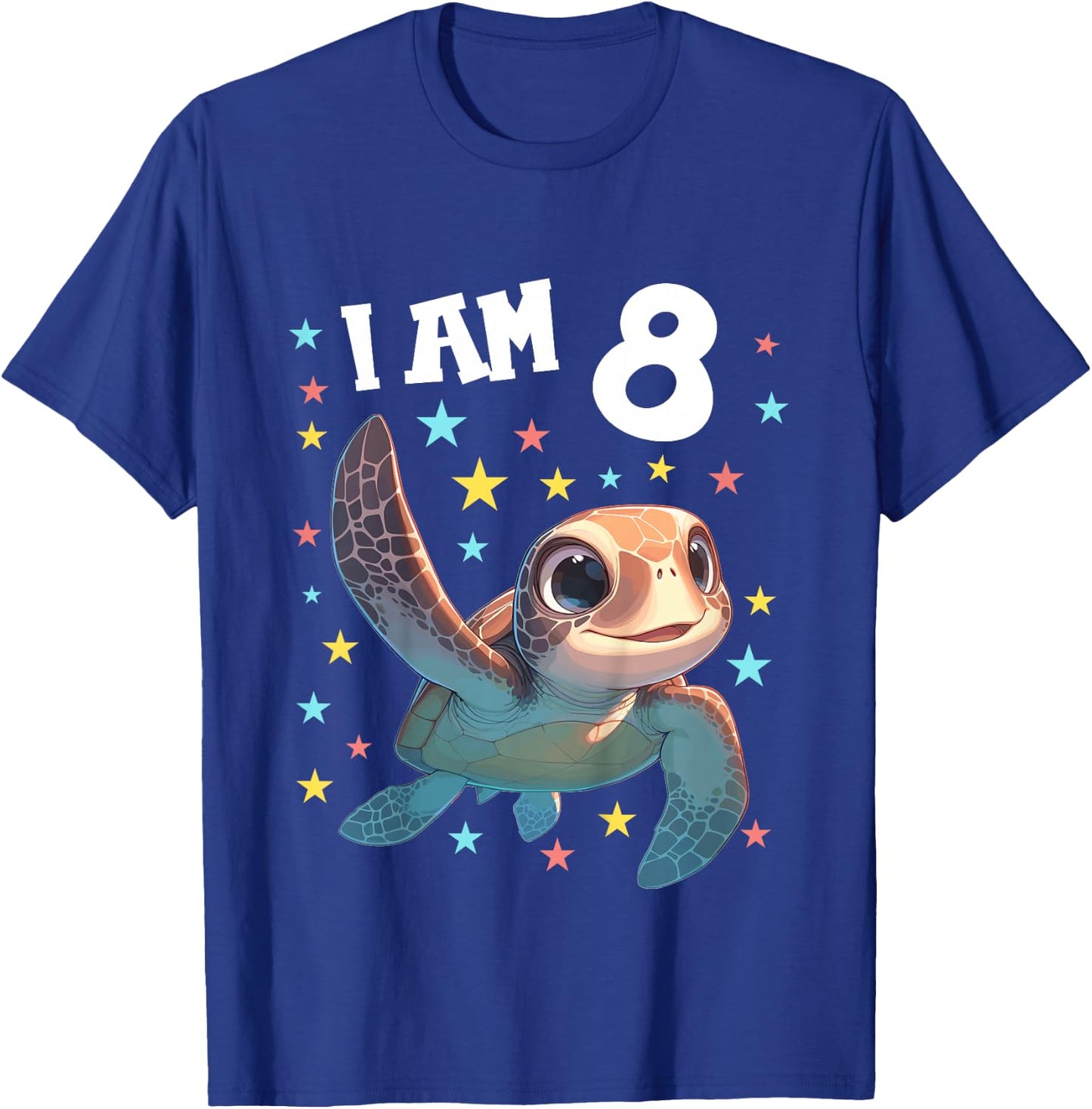 8 Years old 8 birthday Sea Turtles Boy Girl Sea Turtle T-Shirt - T-Shirt | Royal