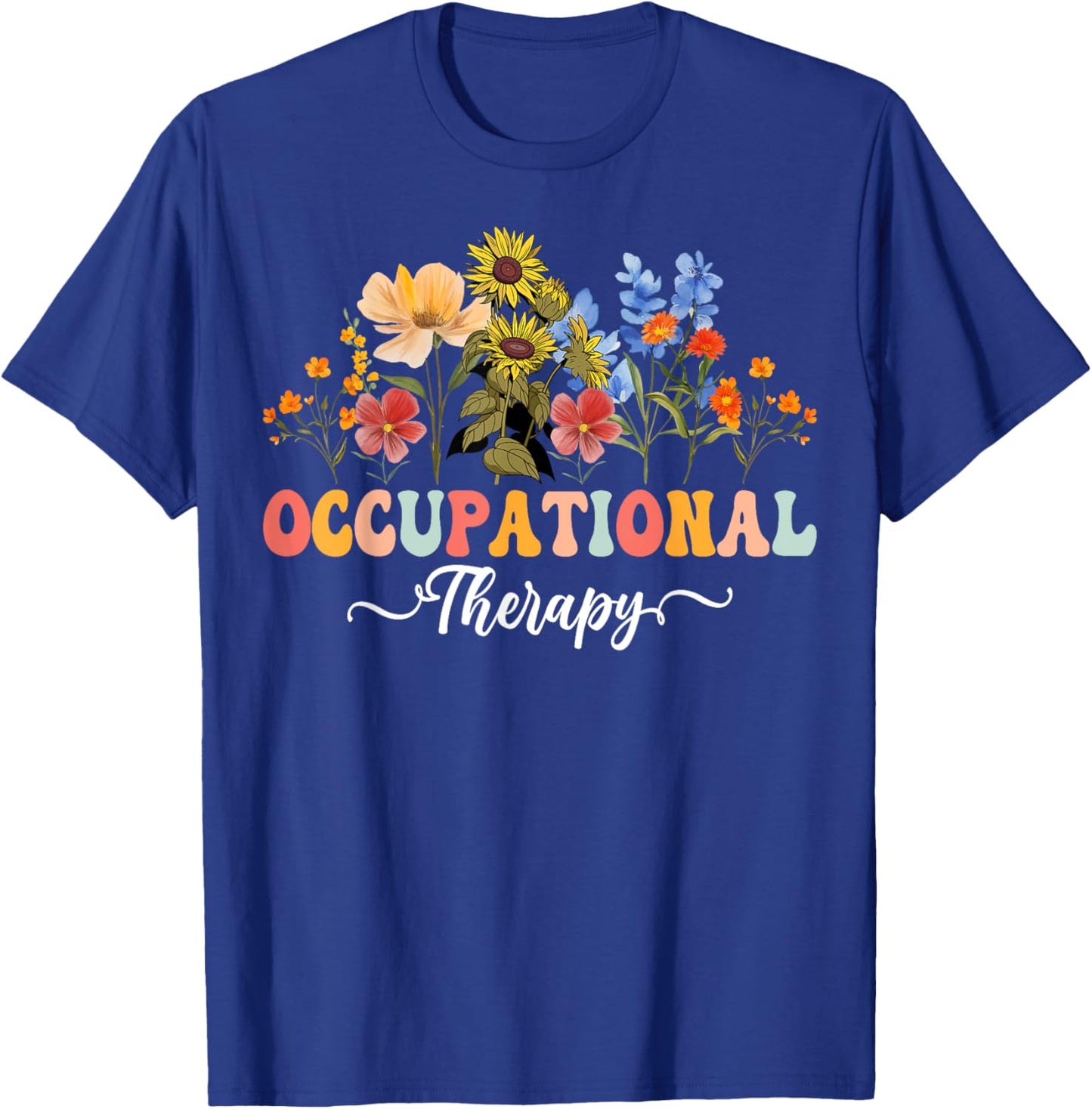 Occupational Therapy Retro Wildflower OT T-Shirt - T-Shirt | Royal