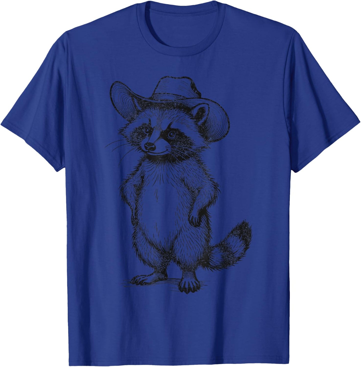 Raccoon Cowboy Cowgirl Western Country T-Shirt - T-Shirt | Royal