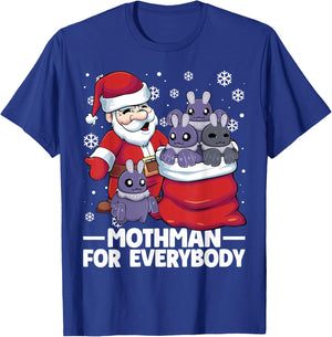 Mothman For Everybody Santa Christmas Mothman Funny T-Shirt - T-Shirt | Royal