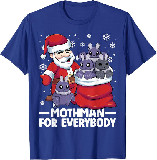 Mothman For Everybody Santa Christmas Mothman Funny T-Shirt - T-Shirt | Royal
