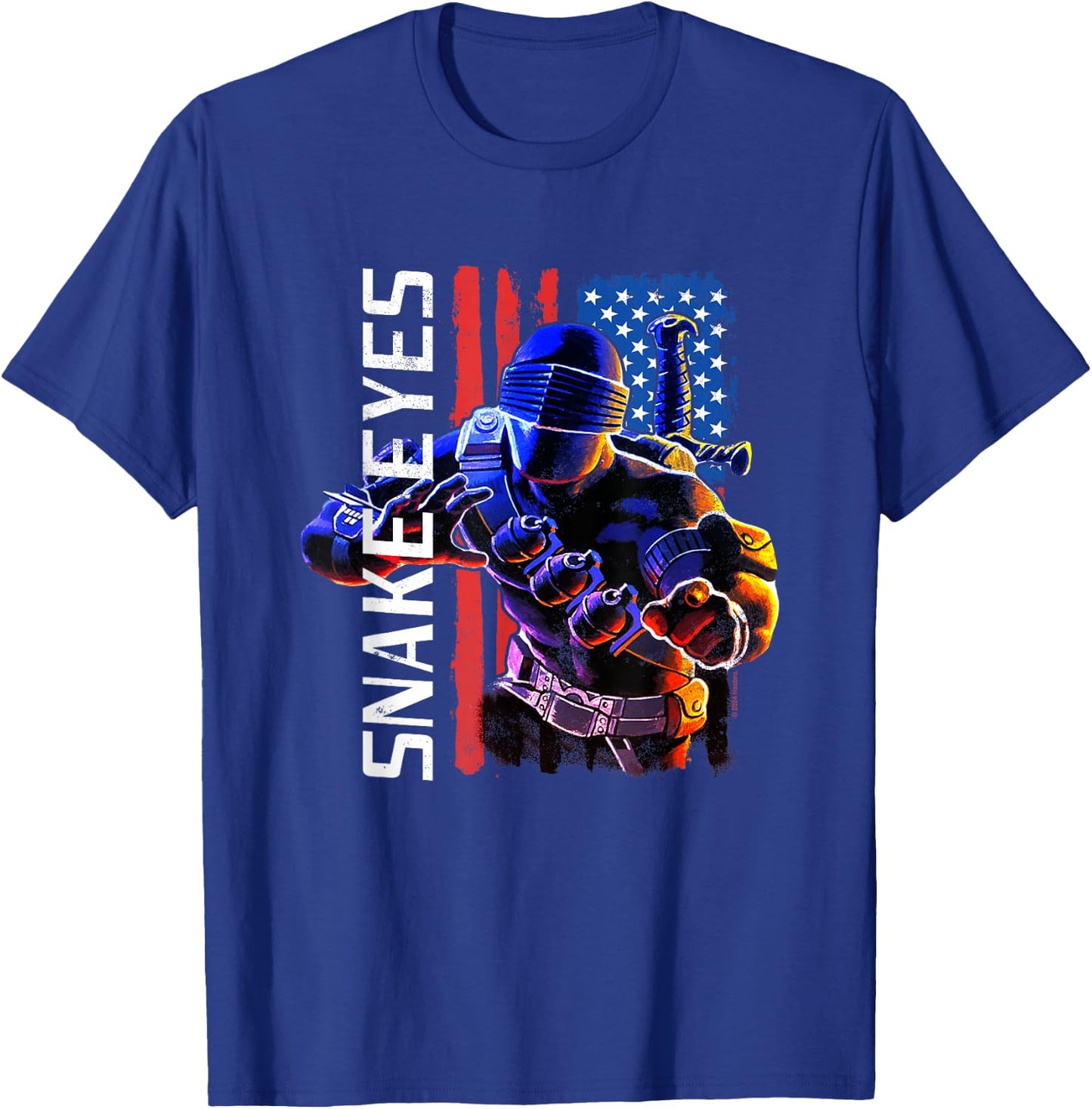 G.I. Joe Americana Snake Eyes Vintage Big Chest Poster T-Shirt - T-Shirt | Royal
