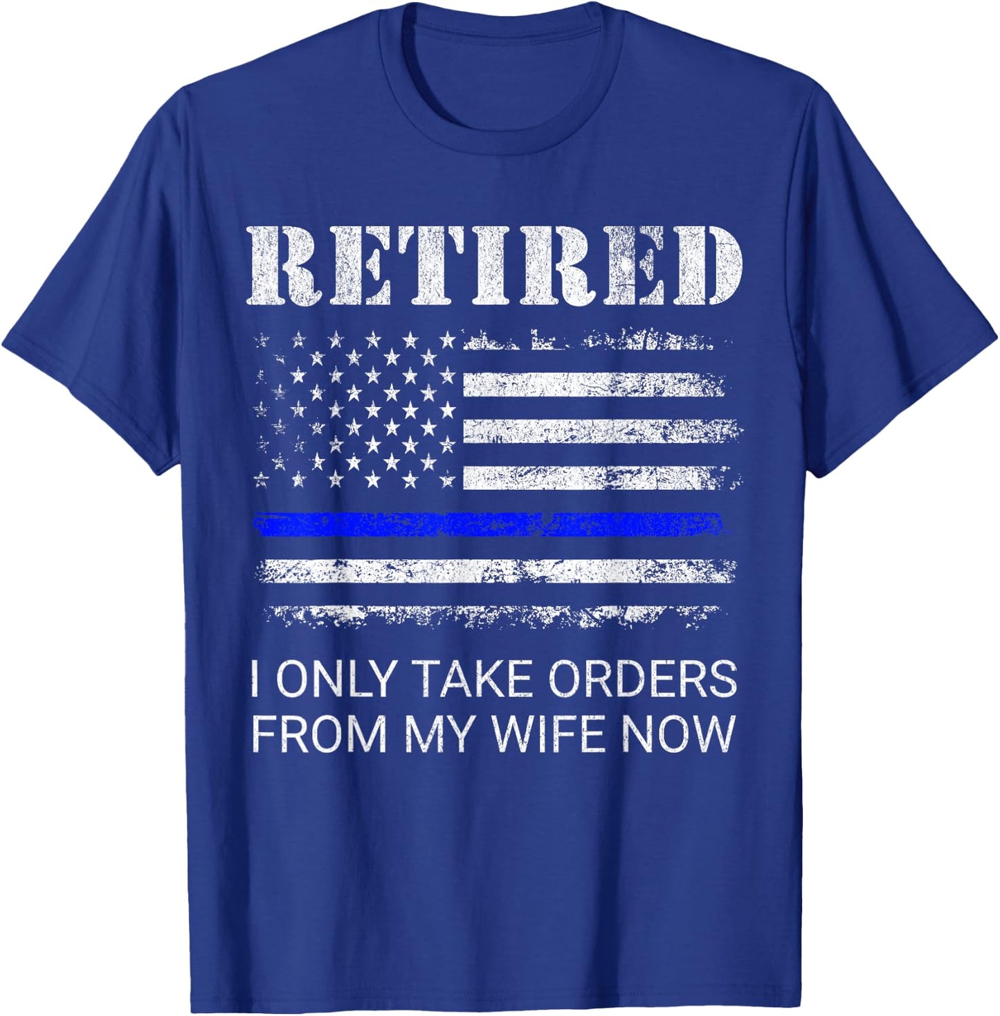 Cop Retirement Retired Police Officer Cop Funny - -Adults, Classic Fit, Short Sleeve, Black, Small T-Shirt - T-Shirt | Royal