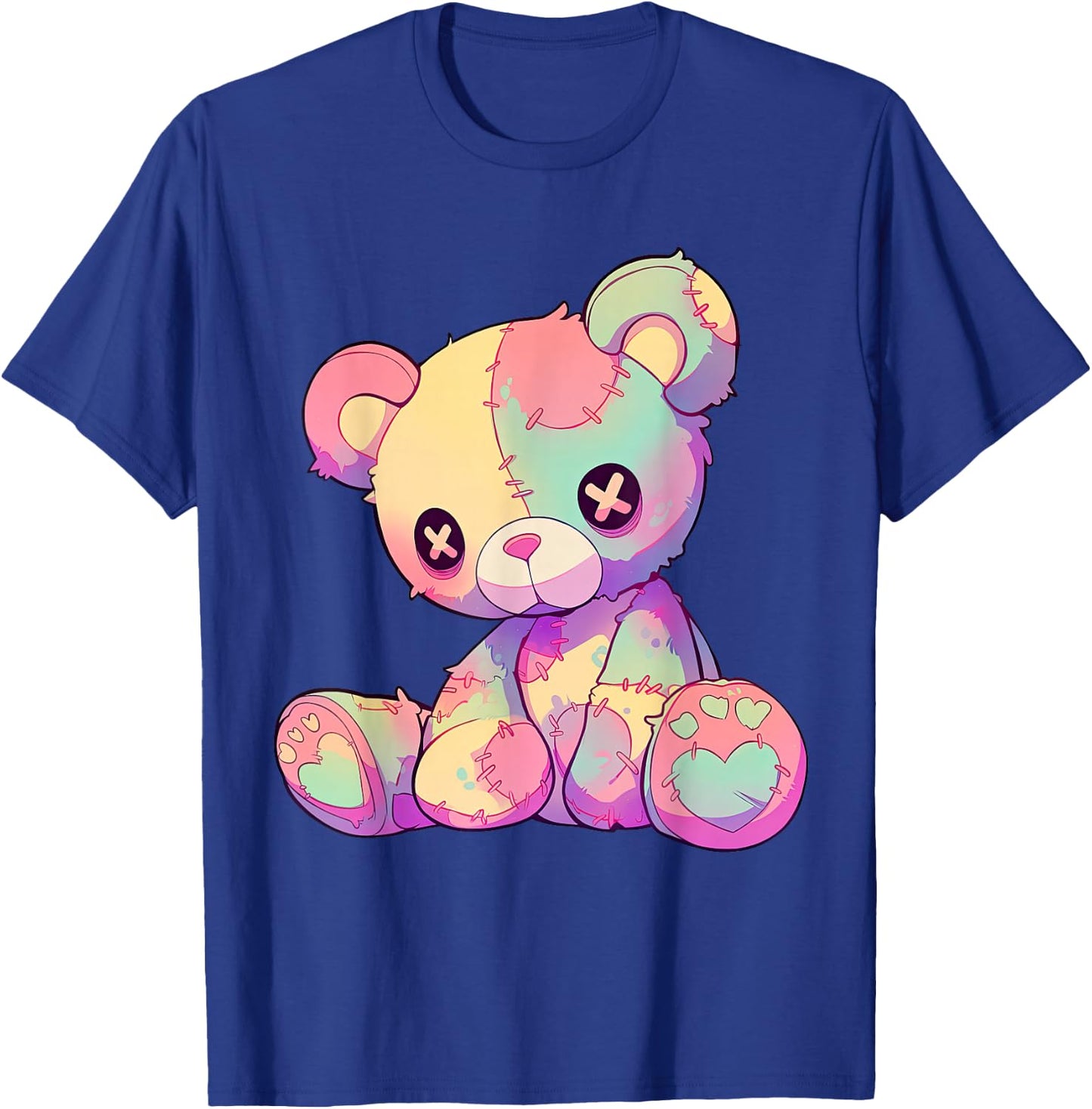 Kawaii Pastel Goth Creepy Cute Witchy Patchwork Teddy Bear T-Shirt - T-Shirt | Royal