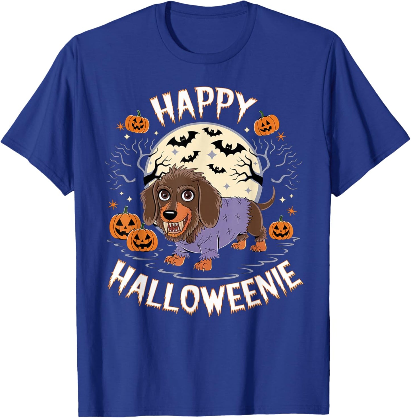 Spooky Halloween Zombie Dachshund Holiday Dog Owner Outfit T-Shirt - T-Shirt | Royal